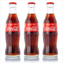 Coca Cola Coca-Cola lemonade soft drink drinks bottles cutout on white background