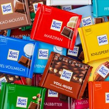 Ritter Sport chocolates different varieties wallpaper square