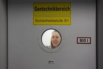 Scientist in the cold room at 4 degrees in the genetic engineering department in the faculty of biology at the University of Duisburg-Essen