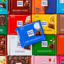 Ritter Sport chocolates different varieties wallpaper square