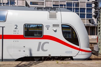 IC2 Intercity 2 train double-decker locomotive in Stuttgart station