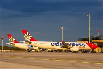 Airbus A330-300 aircraft of Edelweiss at Zurich Airport