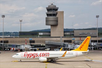 A Boeing 737-800 aircraft of Pegasus Airlines with registration TC-CCJ at Zurich Airport