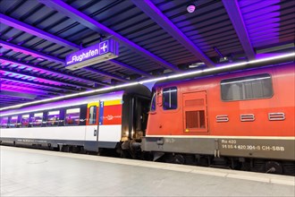 SBB locomotive Re 420 train at Zurich Airport