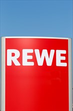 REWE Logo Symbol Sign Supermarket Food Store Shop in Germany