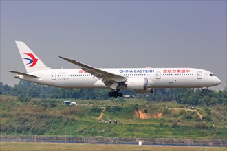 A China Eastern Airlines Boeing 787-9 Dreamliner aircraft with registration number B-206K at Chengdu Airport