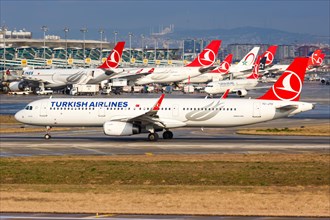 An Airbus A321 aircraft of Turkish Airlines with registration number TC-JTO at Istanbul airport