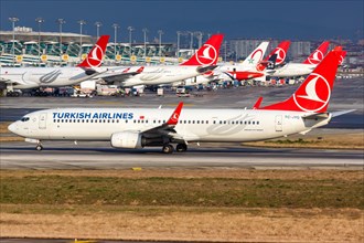 A Turkish Airlines Boeing 737-900ER with registration TC-JYG at Istanbul Airport