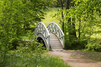 White arch bridge over the river Grosse Roeder