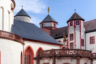 Inner courtyard of Marienberg Fortress with St. Mary's Church