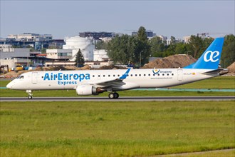 An Embraer 195 of Air Europa Express with registration EC-LLR at Warsaw Airport
