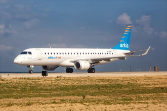 An Embraer 190 of Arkia with the registration number 4X-EMB at Tel Aviv Airport