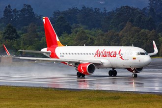 An Avianca Airbus A320 aircraft with registration N728AV at Medellin Rionegro Airport