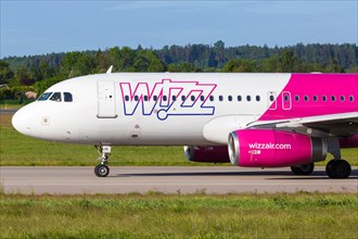 An Airbus A320 aircraft of Wizzair with registration number HA-LPK at Gdansk Lech Walesa Airport Gdansk