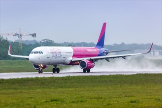 An Airbus A320 aircraft of Wizzair with registration mark HA-LXM takes off from Gdansk Lech Walesa Airport Gdansk