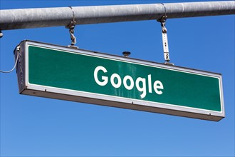 Google street sign at Headquarters HQ in Mountain View