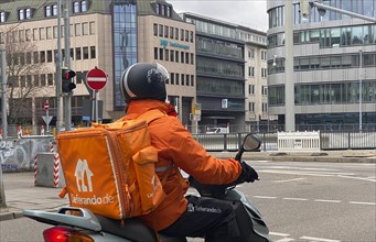 Food delivery service Lieferando in the city center