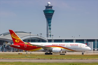 A Hainan Airlines Boeing 787-8 Dreamliner aircraft with registration number B-2739 at Guangzhou Airport