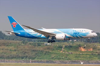 A China Southern Airlines Boeing 787-8 Dreamliner aircraft with registration number B-2788 at Chengdu Airport