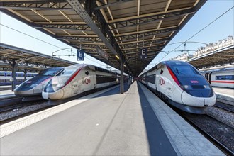 French TGV high speed train HGV at Paris Est Station in Paris