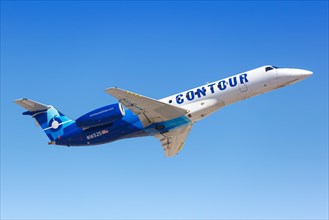 An Embraer ERJ 135LR aircraft of Contour Airlines with registration N16525 takes off from Phoenix Airport