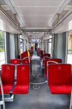 Interior of the Stubaitalbahn Innsbruck tramway tramway local traffic in Fulpmes