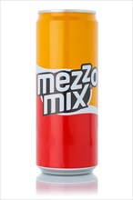 Mezzo Mix lemonade soft drink beverage in can cropped isolated against a white background in Germany