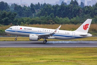 An Air China Airbus A320neo aircraft with registration number B-309H at Chengdu Airport