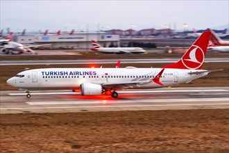 A Turkish Airlines Boeing 737-8 MAX aircraft