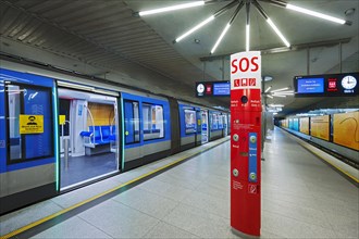 SOS pillar in the underground station Garching-Forschungszentrum