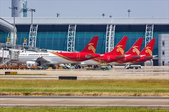 Airbus and Boeing aircraft of Shenzhen Airlines at Guangzhou Airport