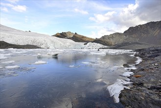 Frozen glacial lake