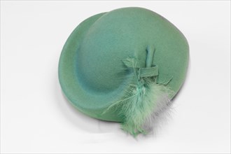 Green felt hat with feather from the 1950s