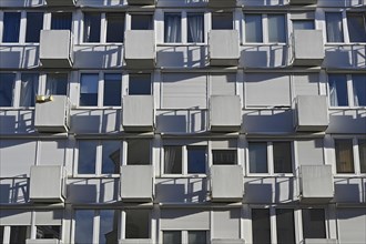 Facade with concrete balconies
