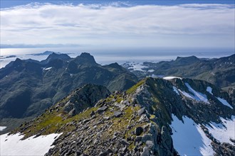 View of mountains and landscape from the top of Rundfjellet