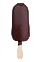 Popsicle chocolate ice cream dark chocolate summer isolated cropped on a white background