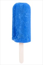 Popsicle water ice blue summer isolated cropped on a white background