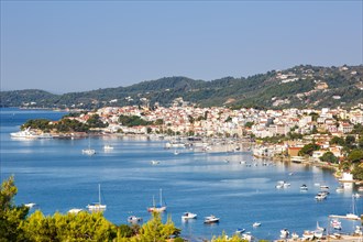 Island holiday travel city sea vacation mediterranean sea travel in Skiathos