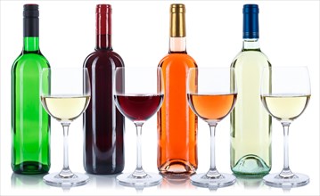 Wine bottles wine bottles wine glass red wine white wine rose exempted exempt isolated