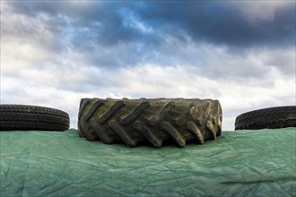 Plastic wrapped bales of straw