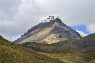Mountain peak with ice cap