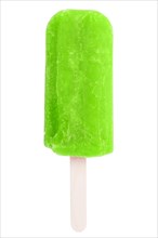 Popsicle water ice green summer isolated cropped on a white background
