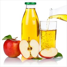 Apple juice pouring apple juice apples bottle glass fruit juice exempted exemption isolated