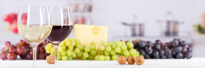 Wine glasses wine glasses white wine red wine white wine grapes banner text free space copyspace copy space