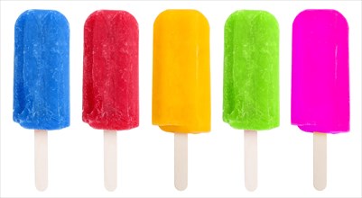 Popsicle water ice collection summer isolated cutout against a white background