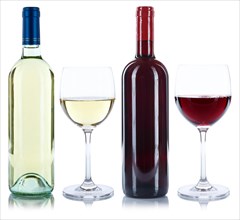 Wine bottles wine bottles wine glasses glasses red wine white wine alcohol exempted exempt isolated