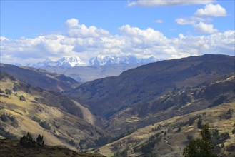 View of snowy mountain range of the Andes