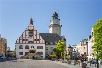 Striking gable of the Old Town Hall and tower of the New Town Hall