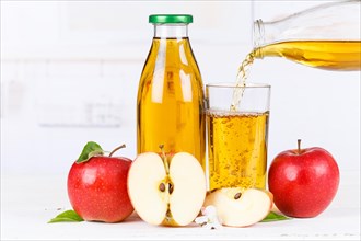 Apple juice pour in pouring apple juice apples bottle fruit juice text free space copyspace