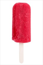 Popsicle water ice strawberry ice cream summer isolated cutout against a white background